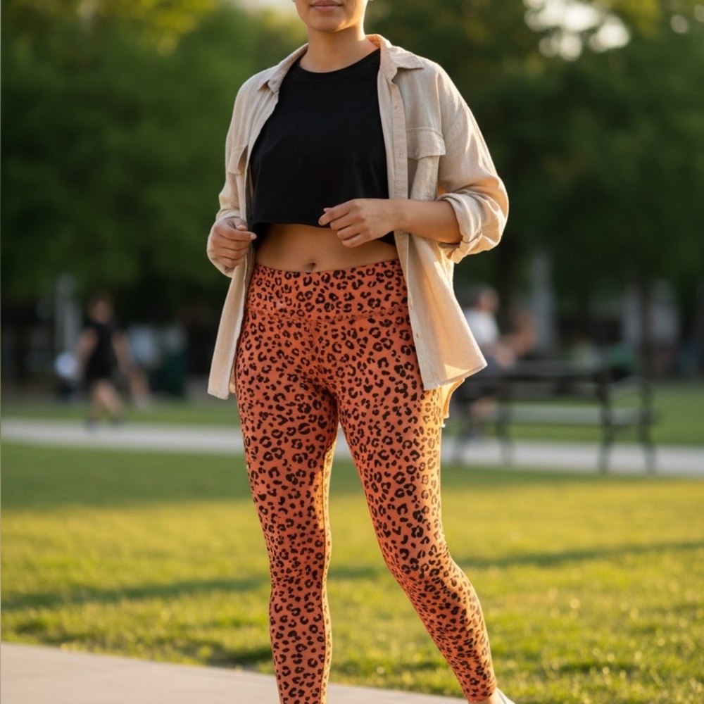Wild Fable Vibrant Orange Animal Print Leggings